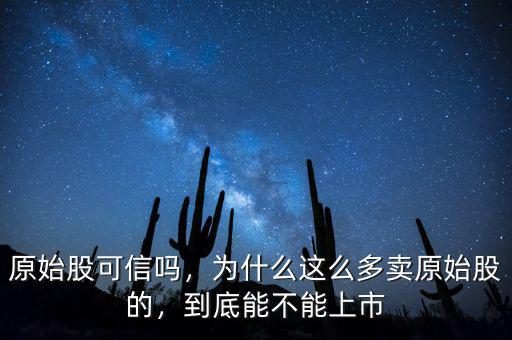 原始股可信嗎，為什么這么多賣原始股的，到底能不能上市