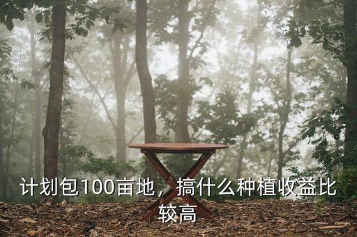 計劃包100畝地，搞什么種植收益比較高