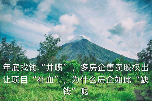 年底找錢(qián)“井噴”，多房企售賣(mài)股權(quán)出讓項(xiàng)目“補(bǔ)血”，為什么房企如此“缺錢(qián)”呢