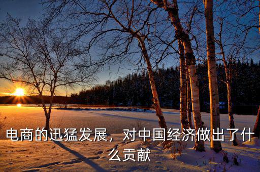 電商的迅猛發(fā)展，對中國經(jīng)濟做出了什么貢獻