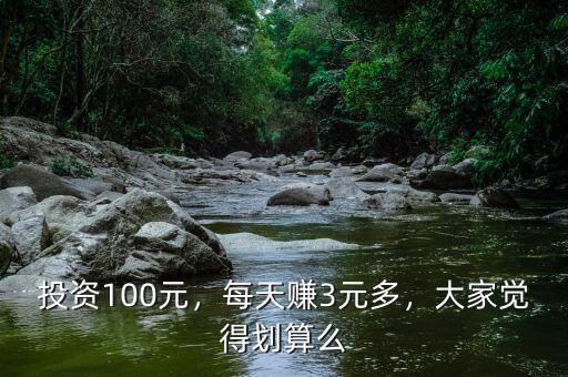 投資100元，每天賺3元多，大家覺(jué)得劃算么