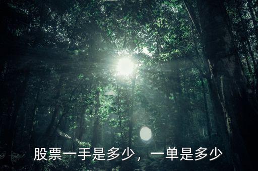 股票一手是多少，一單是多少