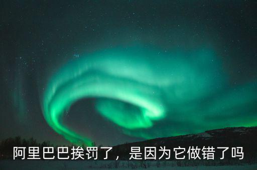 阿里巴巴挨罰了，是因為它做錯了嗎