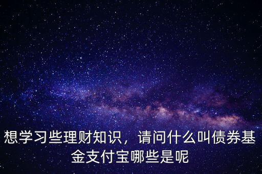 想學(xué)習(xí)些理財(cái)知識(shí)，請(qǐng)問什么叫債券基金支付寶哪些是呢