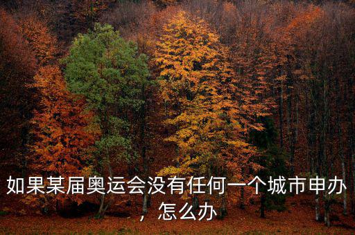 如果某屆奧運(yùn)會(huì)沒(méi)有任何一個(gè)城市申辦，怎么辦