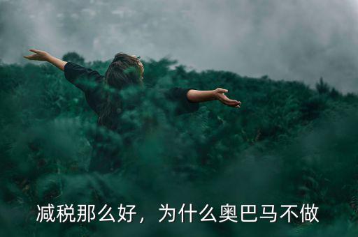 減稅那么好，為什么奧巴馬不做