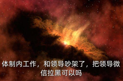 體制內工作，和領導吵架了，把領導微信拉黑可以嗎