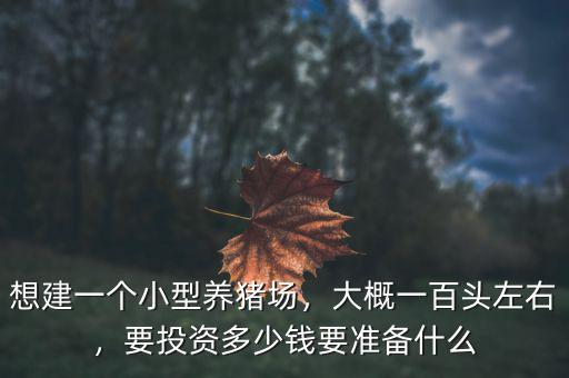 想建一個小型養(yǎng)豬場，大概一百頭左右，要投資多少錢要準備什么