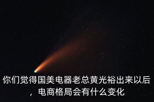你們覺得國美電器老總黃光裕出來以后，電商格局會有什么變化
