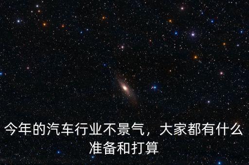 今年的汽車行業(yè)不景氣，大家都有什么準備和打算