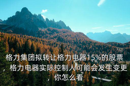 格力集團擬轉讓格力電器15%的股票，格力電器實際控制人可能會發(fā)生變更，你怎么看
