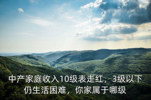 中產(chǎn)家庭收入10級表走紅，3級以下仍生活困難，你家屬于哪級