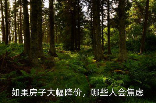 如果房子大幅降價，哪些人會焦慮