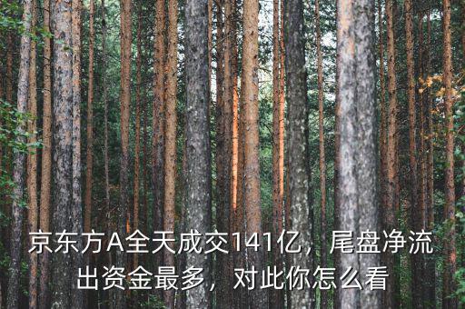 京東方A全天成交141億，尾盤凈流出資金最多，對此你怎么看