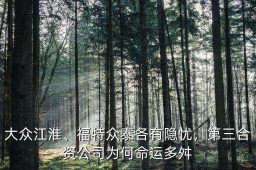 大眾江淮、福特眾泰各有隱憂，第三合資公司為何命運(yùn)多舛