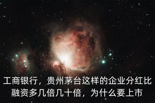 工商銀行，貴州茅臺這樣的企業(yè)分紅比融資多幾倍幾十倍，為什么要上市