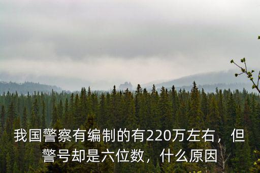 我國警察有編制的有220萬左右，但警號卻是六位數(shù)，什么原因