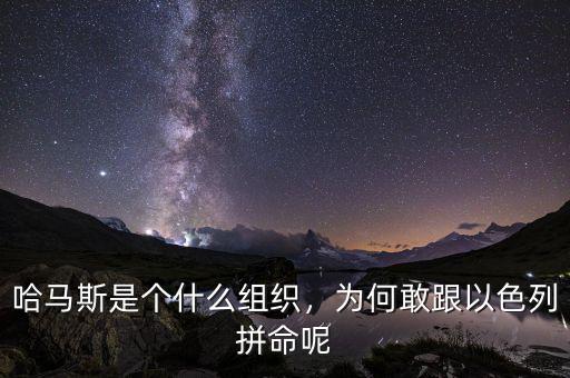 哈馬斯是個什么組織，為何敢跟以色列拼命呢