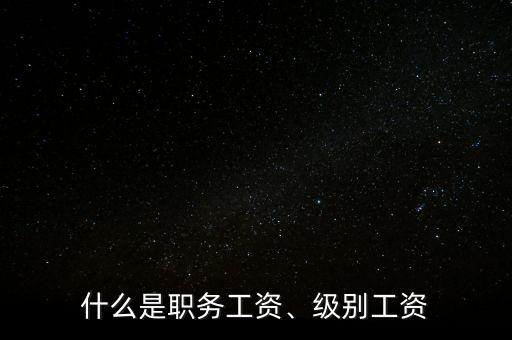 什么是職務(wù)工資、級別工資