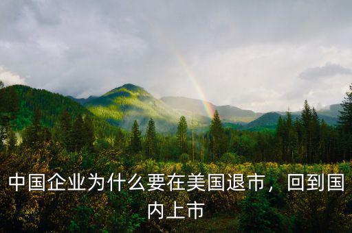 中國企業(yè)為什么要在美國退市，回到國內(nèi)上市