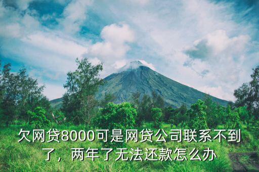 欠網(wǎng)貸8000可是網(wǎng)貸公司聯(lián)系不到了，兩年了無(wú)法還款怎么辦