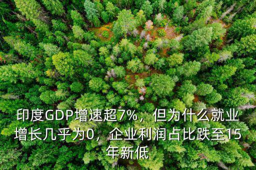 印度GDP增速超7%，但為什么就業(yè)增長(zhǎng)幾乎為0，企業(yè)利潤(rùn)占比跌至15年新低