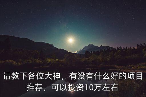 請(qǐng)教下各位大神，有沒有什么好的項(xiàng)目推薦，可以投資10萬左右