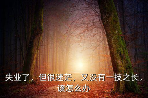 失業(yè)了，但很迷茫，又沒有一技之長，該怎么辦