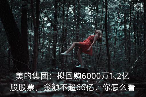 美的集團(tuán)：擬回購(gòu)6000萬(wàn)1.2億股股票，金額不超66億，你怎么看
