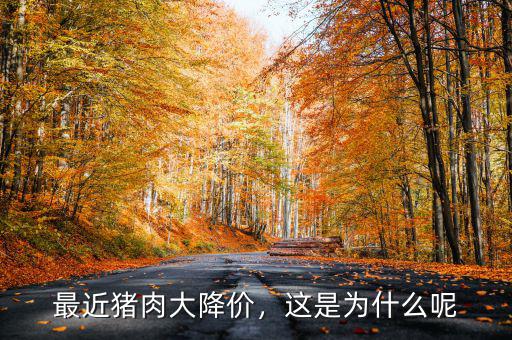最近豬肉大降價(jià)，這是為什么呢
