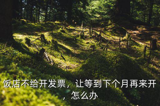 飯店不給開發(fā)票，讓等到下個月再來開，怎么辦