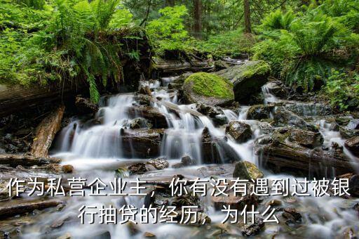 作為私營企業(yè)主，你有沒有遇到過被銀行抽貸的經歷，為什么