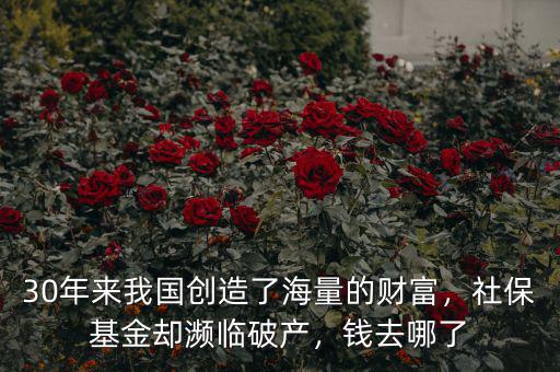 30年來我國(guó)創(chuàng)造了海量的財(cái)富，社保基金卻瀕臨破產(chǎn)，錢去哪了