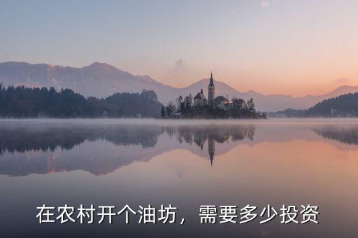 在農(nóng)村開個油坊，需要多少投資