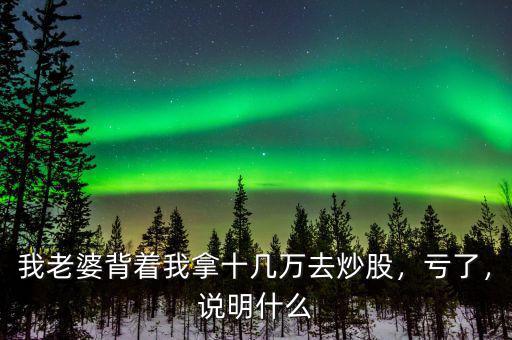 我老婆背著我拿十幾萬去炒股，虧了，說明什么