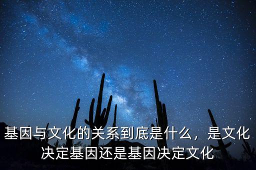 基因與文化的關(guān)系到底是什么，是文化決定基因還是基因決定文化