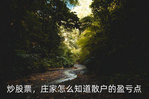 炒股票，莊家怎么知道散戶的盈虧點