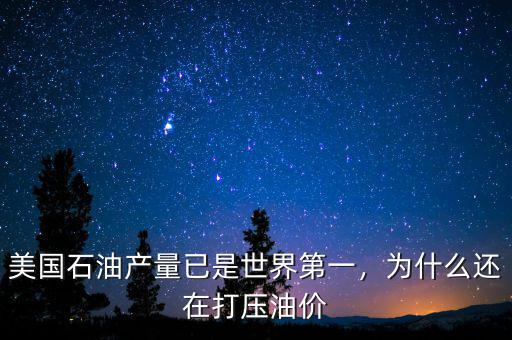 美國(guó)石油產(chǎn)量已是世界第一，為什么還在打壓油價(jià)