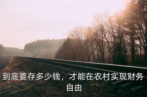 到底要存多少錢，才能在農(nóng)村實現(xiàn)財務(wù)自由