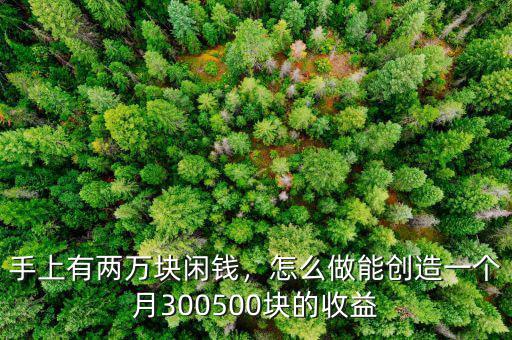 手上有兩萬塊閑錢，怎么做能創(chuàng)造一個月300500塊的收益
