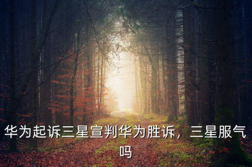 華為起訴三星宣判華為勝訴，三星服氣嗎