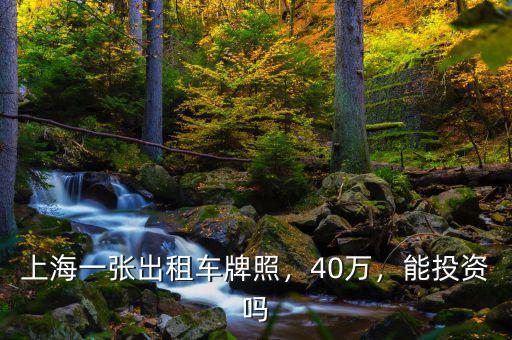 上海一張出租車牌照，40萬，能投資嗎