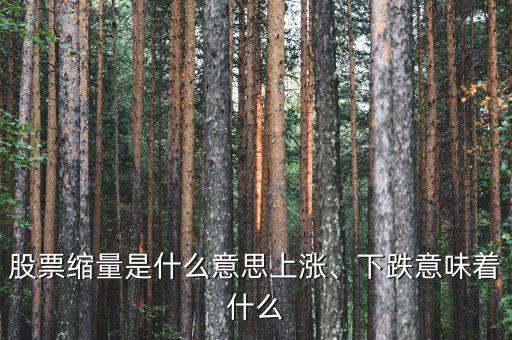 股票縮量是什么意思上漲、下跌意味著什么