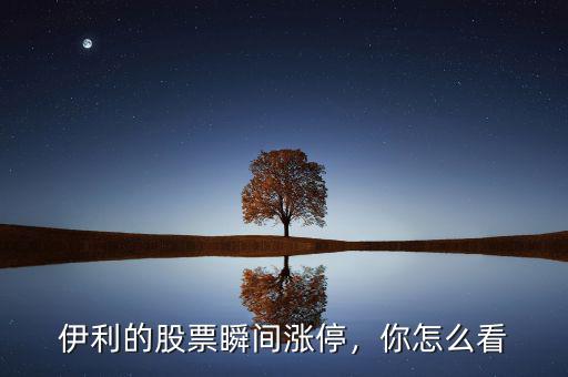 伊利的股票瞬間漲停，你怎么看