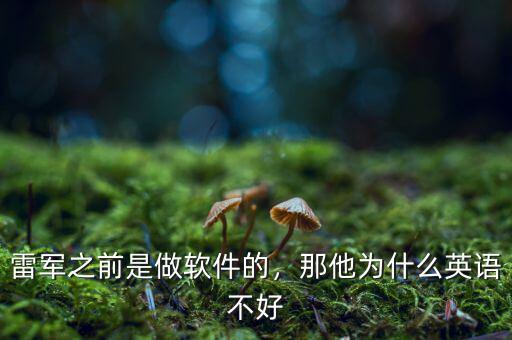 雷軍之前是做軟件的，那他為什么英語(yǔ)不好