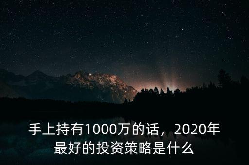 手上持有1000萬(wàn)的話，2020年最好的投資策略是什么