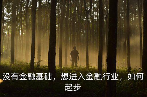 沒有金融基礎(chǔ)，想進(jìn)入金融行業(yè)，如何起步