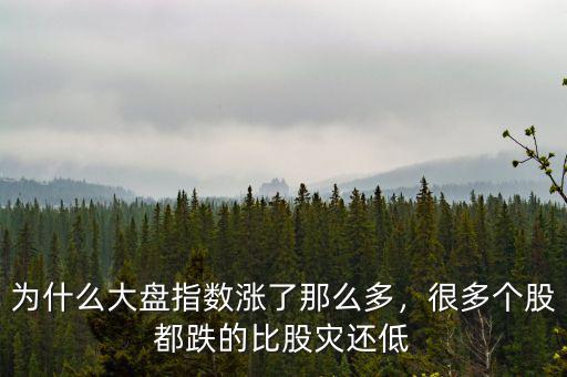 為什么大盤指數(shù)漲了那么多，很多個(gè)股都跌的比股災(zāi)還低