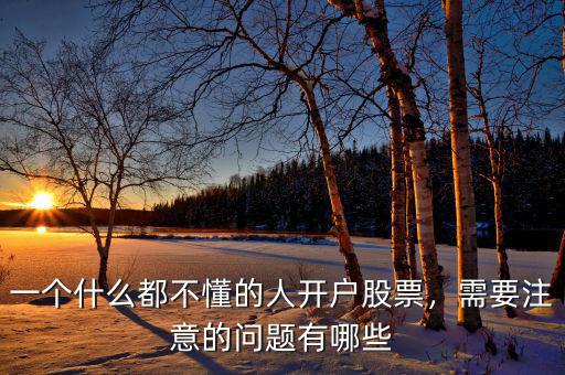 一個什么都不懂的人開戶股票，需要注意的問題有哪些