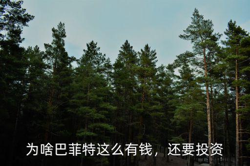 為啥巴菲特這么有錢，還要投資